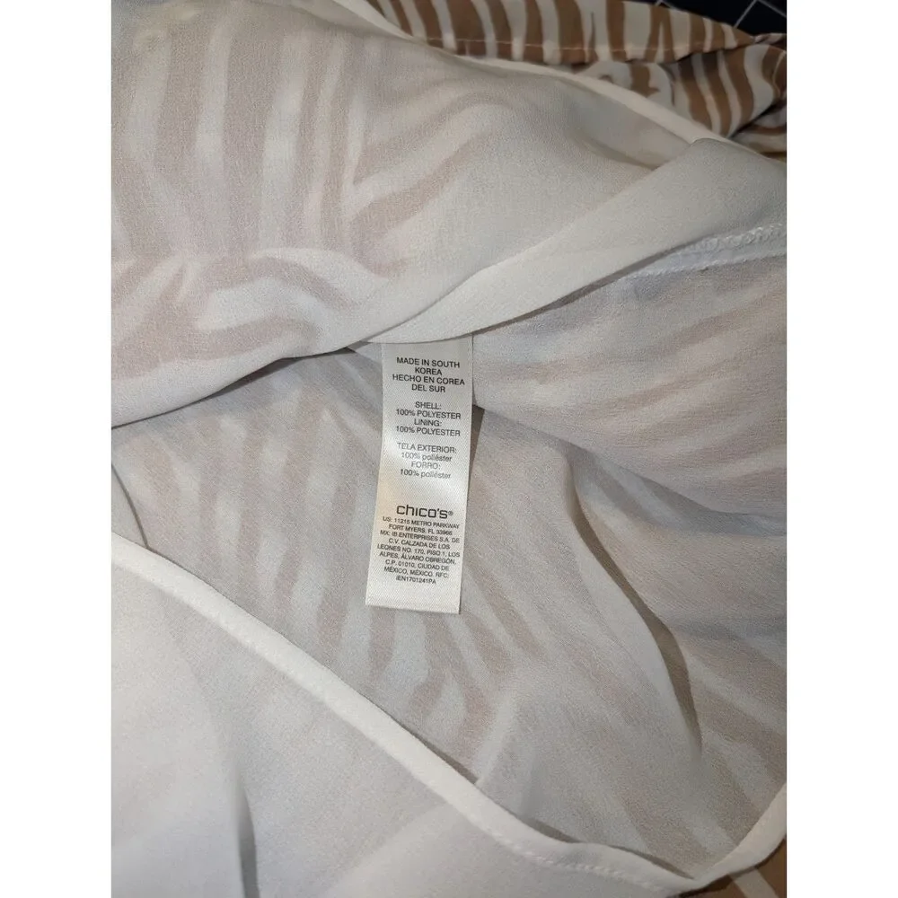 Chico's Zebra Print Blouse, size 3 - Picture 5 of 6